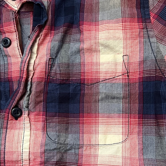 The Children's Place Plaid Button Down Shirt - Pink and Blue - Picture 3 of 5